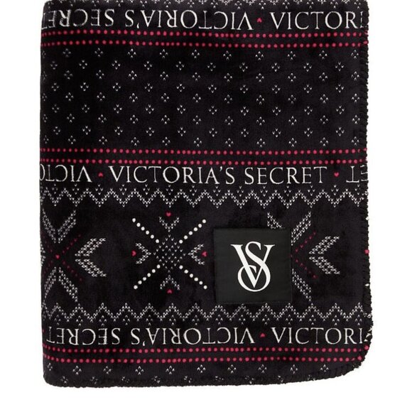 VICTORIA’S SECRET SHERPA  Cozy Fleece Blanket HOLIDAY 2023,  New  VS Sherpa - Picture 1 of 4
